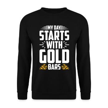 Goldsmith Gold Jewelry Manufacturer Gold Jewelry - Unisex Sweatshirt - black - Front - Alina (178cm) & Michal (187cm)