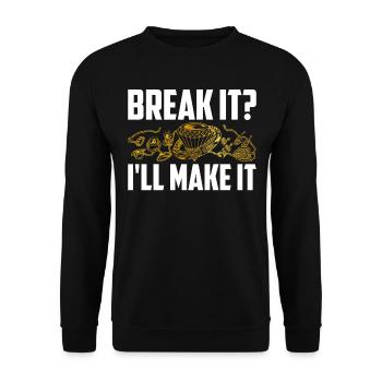Goldsmith Gold Jewelry Manufacturer Gold Jewelry - Unisex Sweatshirt - black - Front - Alina (178cm) & Michal (187cm)