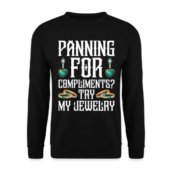 Goldsmith Gold Jewelry Manufacturer Gold Jewelry - Unisex Sweatshirt - black - Front - Alina (178cm) & Michal (187cm)