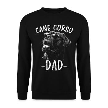 Cane Corso Italiano Papa Dad Cane Corso Gift - Unisex Sweatshirt - black - Front - Alina (178cm) & Michal (187cm)
