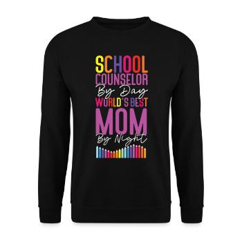 School Counselor Mom School - Unisex Sweatshirt - black - Front - Alina (178cm) & Michal (187cm)