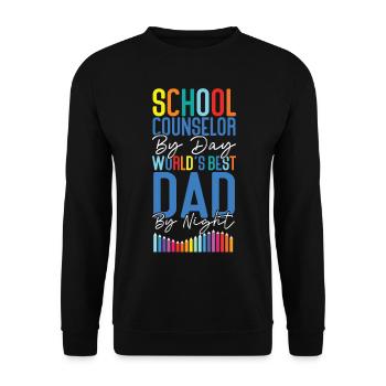 School Counselor Dad School - Unisex Sweatshirt - black - Front - Alina (178cm) & Michal (187cm)