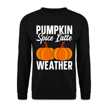 Citrouille Épices Latte Automne Halloween Citrouille Épices Épices - Sweat-shirt Unisexe - noir - Devant - Alina (178cm) & Michal (187cm)