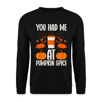 Citrouille Épices Latte Automne Halloween Citrouille Épices Épices - Sweat-shirt Unisexe - noir - Devant - Alina (178cm) & Michal (187cm)