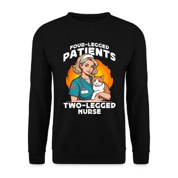 Veterinary Nurse Four-Legged Patients Veterinarian - Unisex Pullover - Schwarz - Vorne - Alina (178cm) & Michal (187cm)