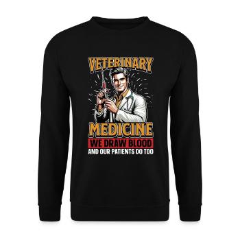 Veterinary Medicine We Draw Blood Animal Lover - Unisex Sweatshirt - black - Front - Alina (178cm) & Michal (187cm)