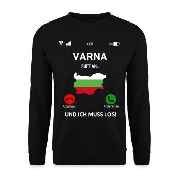 Varna Bulgarien Urlaub - Unisex Pullover - Schwarz - Vorne - Alina (178cm) & Michal (187cm)