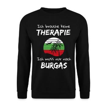Burgas Bulgarien Urlaub - Unisex Pullover - Schwarz - Vorne - Alina (178cm) & Michal (187cm)