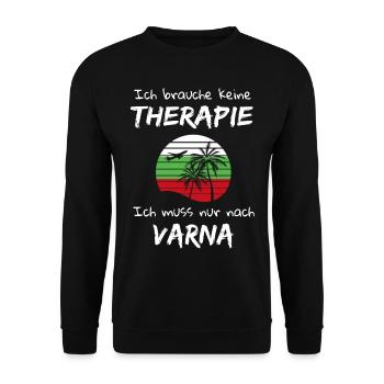 Varna Bulgarien Urlaub - Unisex Pullover - Schwarz - Vorne - Alina (178cm) & Michal (187cm)