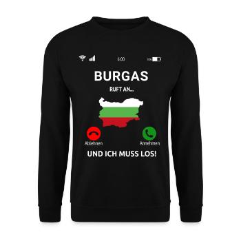 Burgas Bulgarien Urlaub - Unisex Pullover - Schwarz - Vorne - Alina (178cm) & Michal (187cm)