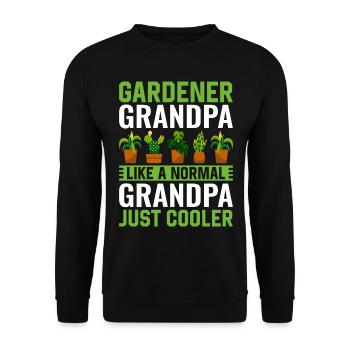 Gardener Grandpa like a normal Grandpa just cooler - Unisex Sweatshirt - black - Front - Alina (178cm) & Michal (187cm)