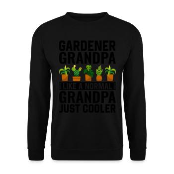 Jardinier Papi comme un Papi normal juste plus frais - Sweat-shirt Unisexe - noir - Devant - Alina (178cm) & Michal (187cm)