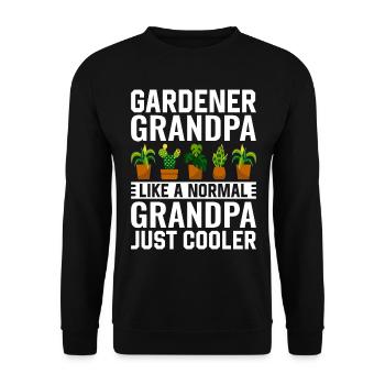 Jardinier Papi comme un Papi normal juste plus frais - Sweat-shirt Unisexe - noir - Devant - Alina (178cm) & Michal (187cm)