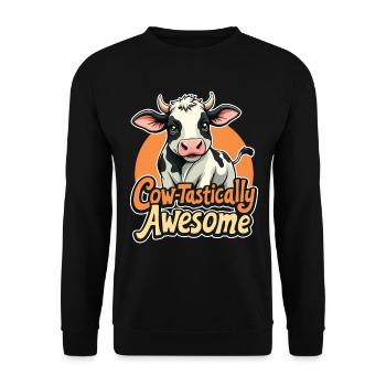 Kühe Muh Kuh Moo Rindvieh Milchkuh Milchbauer - Unisex Pullover - Schwarz - Vorne - Alina (178cm) & Michal (187cm)