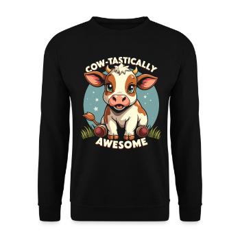 Kühe Muh Kuh Moo Rindvieh Milchkuh Milchbauer - Unisex Pullover - Schwarz - Vorne - Alina (178cm) & Michal (187cm)