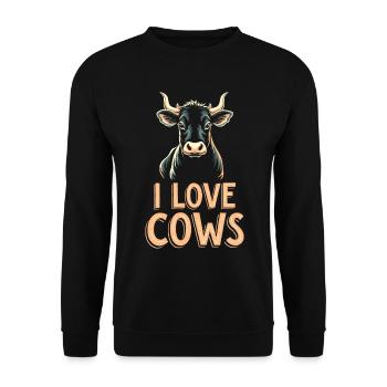 Kühe Muh Kuh Moo Rindvieh Milchkuh Milchbauer - Unisex Pullover - Schwarz - Vorne - Alina (178cm) & Michal (187cm)