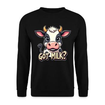 Kühe Muh Kuh Moo Rindvieh Milchkuh Milchbauer - Unisex Pullover - Schwarz - Vorne - Alina (178cm) & Michal (187cm)