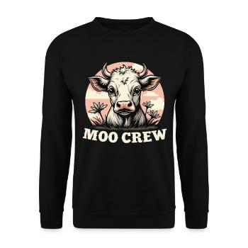 Kühe Muh Kuh Moo Rindvieh Milchkuh Milchbauer - Unisex Pullover - Schwarz - Vorne - Alina (178cm) & Michal (187cm)