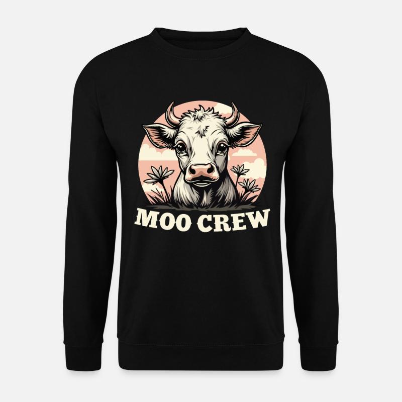 Kühe Muh Kuh Moo Rindvieh Milchkuh Milchbauer - Unisex Pullover - Schwarz