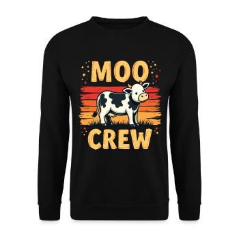 Kühe Muh Kuh Moo Rindvieh Milchkuh Milchbauer - Unisex Pullover - Schwarz - Vorne - Alina (178cm) & Michal (187cm)