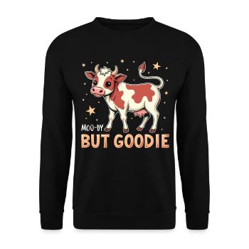 Kühe Muh Kuh Moo Rindvieh Milchkuh Milchbauer - Unisex Pullover - Schwarz - Vorne - Alina (178cm) & Michal (187cm)