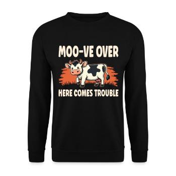 Kühe Muh Kuh Moo Rindvieh Milchkuh Milchbauer - Unisex Pullover - Schwarz - Vorne - Alina (178cm) & Michal (187cm)