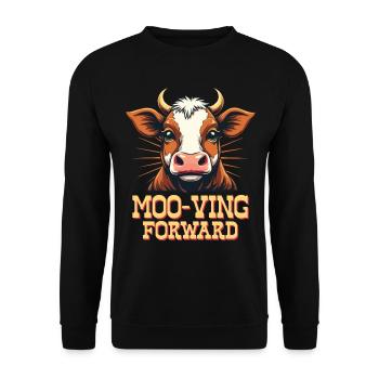 Kühe Muh Kuh Moo Rindvieh Milchkuh Milchbauer - Unisex Pullover - Schwarz - Vorne - Alina (178cm) & Michal (187cm)