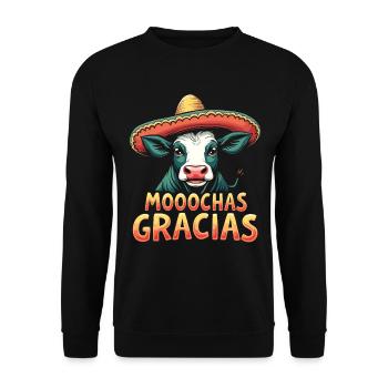 Kühe Muh Kuh Moo Rindvieh Milchkuh Milchbauer - Unisex Pullover - Schwarz - Vorne - Alina (178cm) & Michal (187cm)