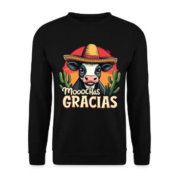 Cows Moo Cow Moo Cattle Dairy Cow Dairy Farmer - Unisex Sweatshirt - black - Front - Alina (178cm) & Michal (187cm)