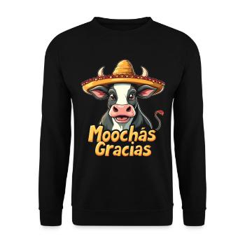 Kühe Muh Kuh Moo Rindvieh Milchkuh Milchbauer - Unisex Pullover - Schwarz - Vorne - Alina (178cm) & Michal (187cm)