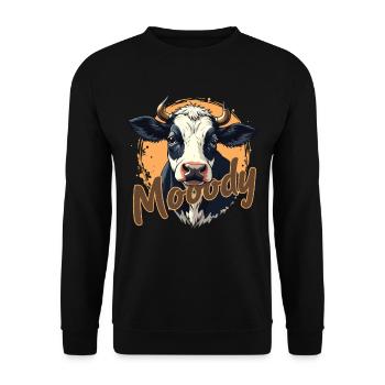 Kühe Muh Kuh Moo Rindvieh Milchkuh Milchbauer - Unisex Pullover - Schwarz - Vorne - Alina (178cm) & Michal (187cm)