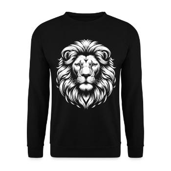 Lion Blanc – Vue Majestueuse - Sweat-shirt Unisexe - noir - Devant - Alina (178cm) & Michal (187cm)