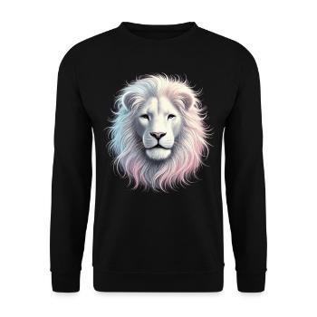 Majestic lion's head in pastel - Unisex Sweatshirt - black - Front - Alina (178cm) & Michal (187cm)