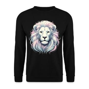 Lion blanc dans le style de l’art pastel - Sweat-shirt Unisexe - noir - Devant - Alina (178cm) & Michal (187cm)