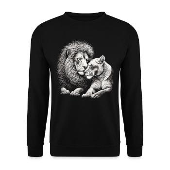 Amoureux comme des lions - Sweat-shirt Unisexe - noir - Devant - Alina (178cm) & Michal (187cm)