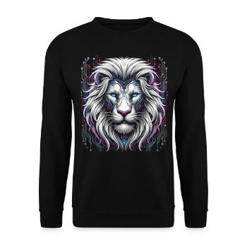 Cyber Lion : Neon Pride - Sweat-shirt Unisexe - noir - Devant - Alina (178cm) & Michal (187cm)