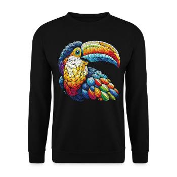 Toucan exotique en mosaïque - Sweat-shirt Unisexe - noir - Devant - Alina (178cm) & Michal (187cm)