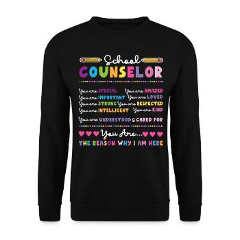 School Counselor School Counselor - Unisex Sweatshirt - black - Front - Alina (178cm) & Michal (187cm)