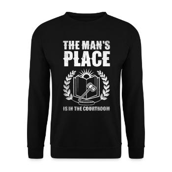 Lawyer Lawyer Court Public Prosecutor - Unisex Sweatshirt - black - Front - Alina (178cm) & Michal (187cm)