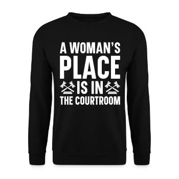 Lawyer Lawyer Court Public Prosecutor - Unisex Sweatshirt - black - Front - Alina (178cm) & Michal (187cm)