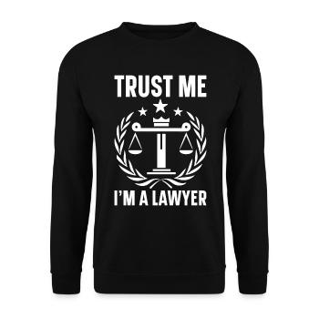Lawyer Lawyer Court Public Prosecutor - Unisex Sweatshirt - black - Front - Alina (178cm) & Michal (187cm)