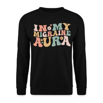 In meiner Migräne-Aura Chronisches Migräne-Bewusstsein - Unisex Pullover - Schwarz - Vorne - Alina (178cm) & Michal (187cm)