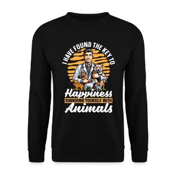 Zoologiste J’ai trouvé le biologiste gardien de zoo clé - Sweat-shirt Unisexe - noir - Devant - Alina (178cm) & Michal (187cm)