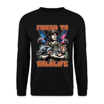 Zoologist Friend To Wildlife Animal Lover Zoology - Unisex Sweatshirt - black - Front - Alina (178cm) & Michal (187cm)