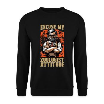 Excuse My Zoologist Attitude Animal Lover Zoologie - Sweat-shirt Unisexe - noir - Devant - Alina (178cm) & Michal (187cm)