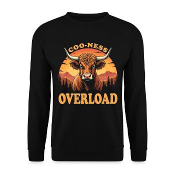 Schottisches Hochlandrind Highland Cow Hochlandkuh - Unisex Pullover - Schwarz - Vorne - Alina (178cm) & Michal (187cm)