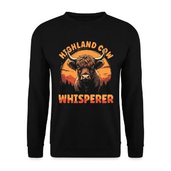 Schottisches Hochlandrind Highland Cow Hochlandkuh - Unisex Pullover - Schwarz - Vorne - Alina (178cm) & Michal (187cm)