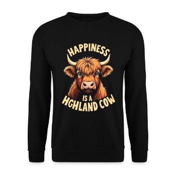 Scottish Highland Cattle Highland Cow Highland Cow - Unisex Sweatshirt - black - Front - Alina (178cm) & Michal (187cm)