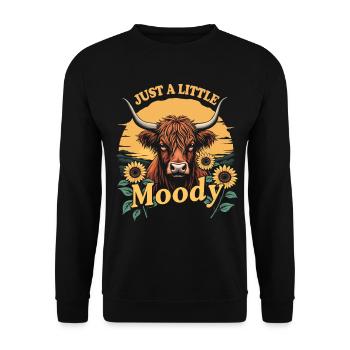 Schottisches Hochlandrind Highland Cow Hochlandkuh - Unisex Pullover - Schwarz - Vorne - Alina (178cm) & Michal (187cm)