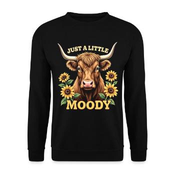 Schottisches Hochlandrind Highland Cow Hochlandkuh - Unisex Pullover - Schwarz - Vorne - Alina (178cm) & Michal (187cm)